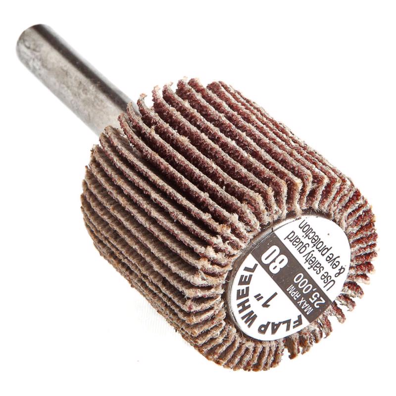 Forney 60191 Mounted Flap Wheel with 1/4-Inch Shank, 1-Inch by 1-Inch, 80-Grit
