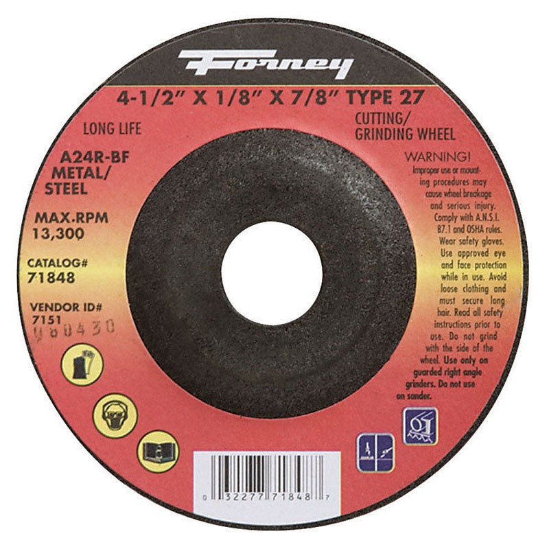 Forney Grinding Wheel 4-1/2 "X1/8 "X7/8 "