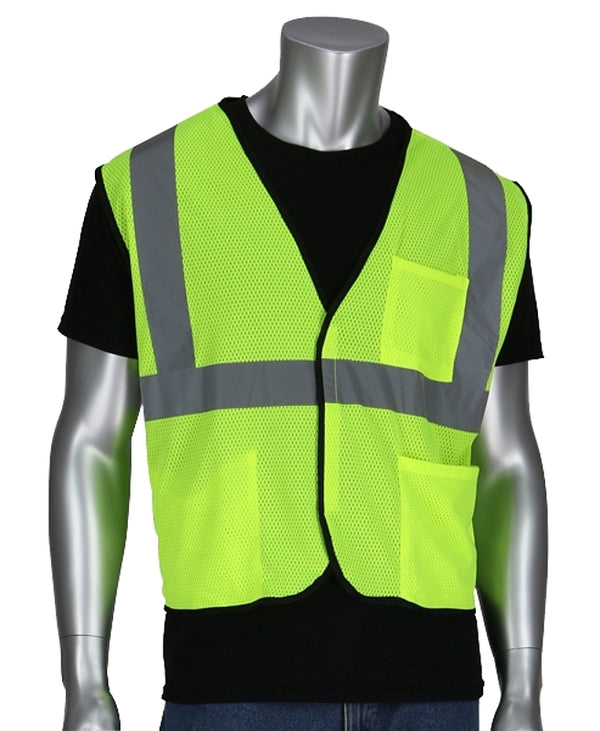 SAFETY WORKS CVCL2MLXL Class2 Mesh Safety Vest, Lime Green