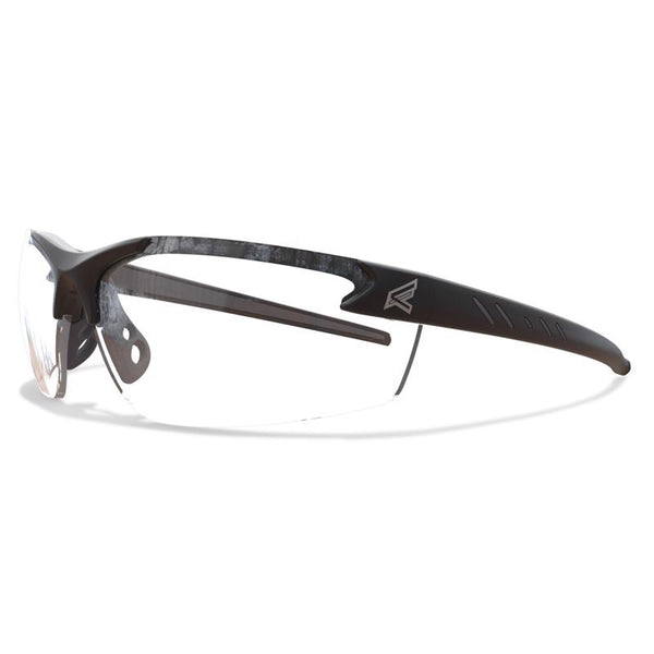 Edge DZ111-G2 Zorge G2 Wrap-Around Safety Glasses, Anti-Scratch, Non-Slip, UV 400, Military Grade, ANSI/ISEA & MCEPS Compliant, 5.04" Wide, Black Frame / Clear Lens