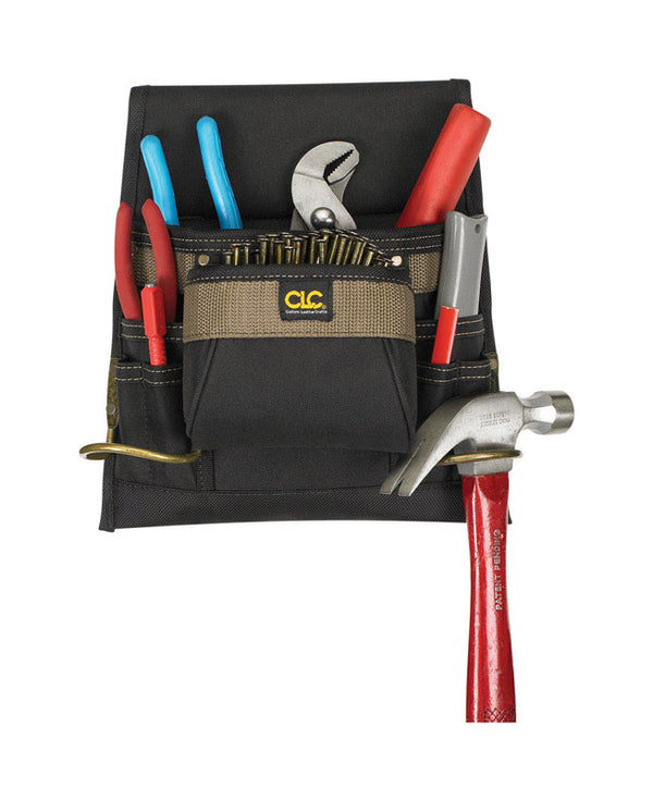 Custom Leathercraft CLC 3 in. W x 12.75 in. H Polyester Tool Bag 8 pocket Black/Tan 1 pc. 1823