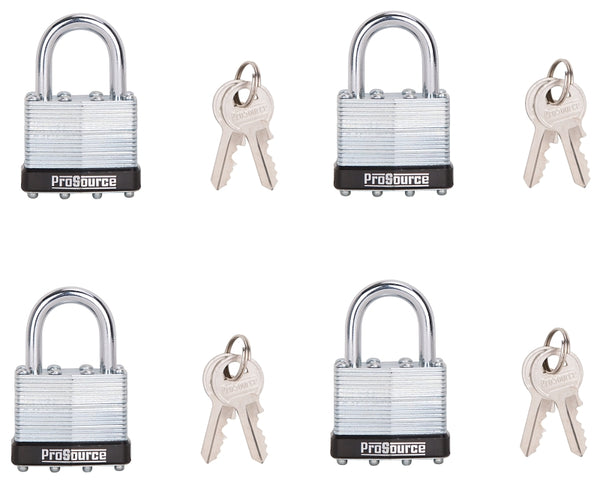 Mintcraft HD-3DX4-3L Laminated Padlock, 1/4 in Dia, 13/16 in H x 1-1/2 in W, Steel