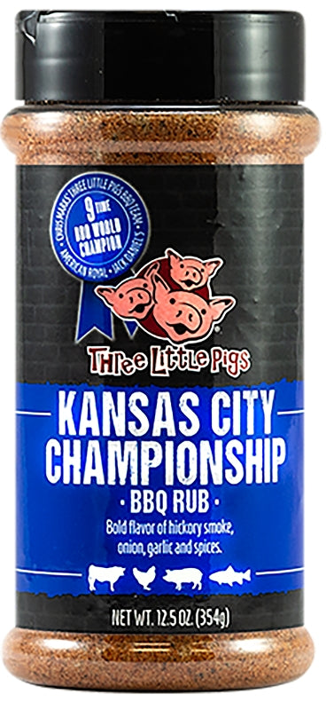 Three Little Pigs OLD WORLD SPICES & SEASONINGS 3 Little Pigs Kansas City Championship BBQ Rub 12.5 Ounce OW85171
