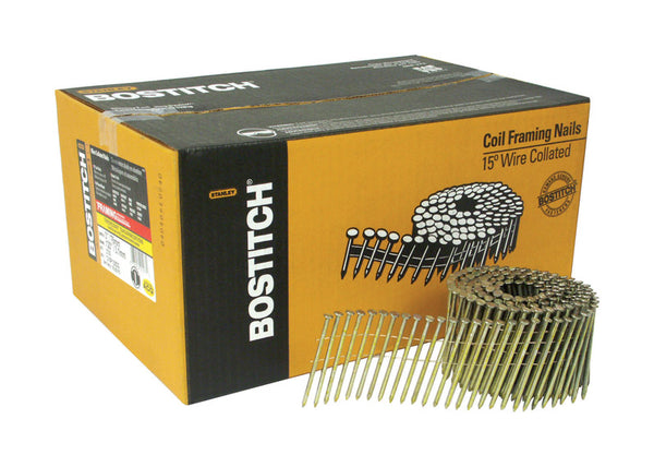 BOSTITCH C10P120DG Thickcoat Round Head 3-Inch by .120-Inch 15 Degree Coil Framing Nail (2,700 per Box)