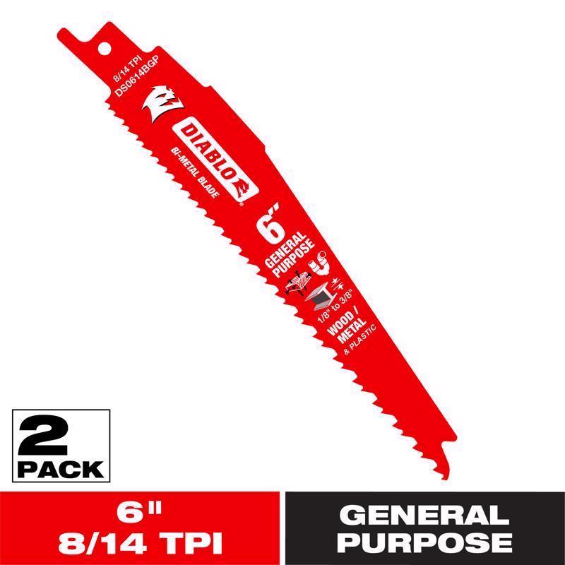 Freud DS0614BGP2 Demo Demon Bi-Metal Reciprocating Blade,6"