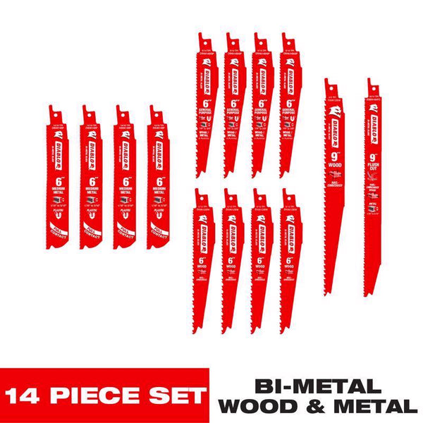 Freud DS0014S Nail-Embedded Wood & Metal Demolition Reciprocating Blade Set