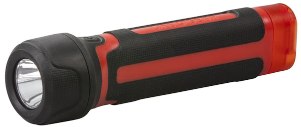 Life Gear Waterproof Signal Light with Rubberized Grip | Red Safety Light | Emergency Whistle BA38-60633-RED