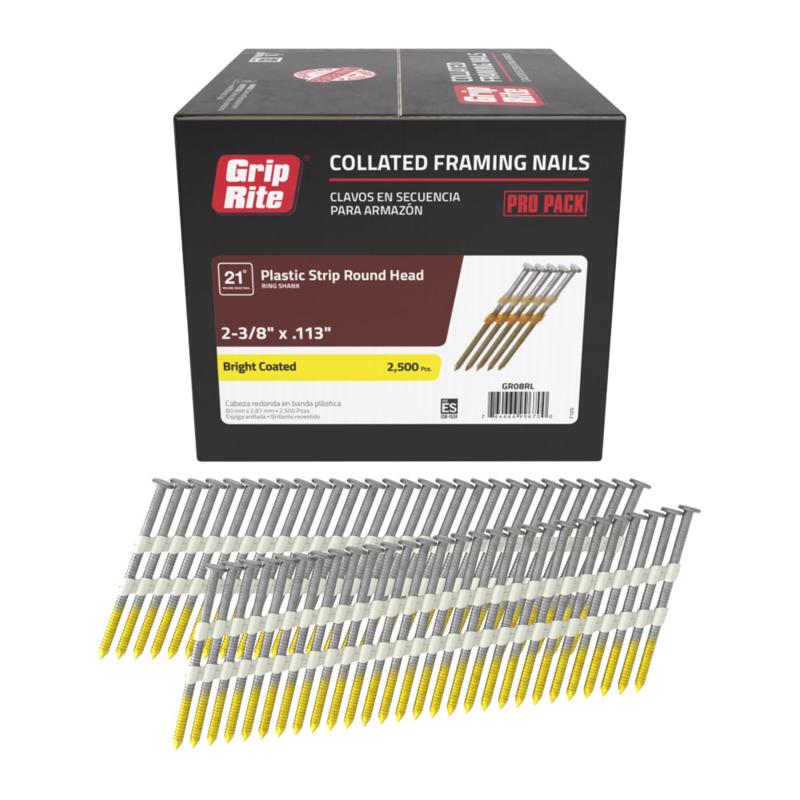 PRIMESOURCE BLDG PRODUCTS Grip-Rite Framing Nail Full Round Head 2-3/8'' X 0.113 2500 / Box