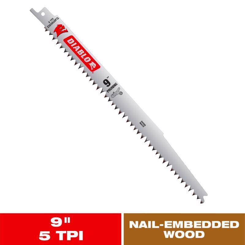 Freud DS0905FG Fleam Ground Reciprocating Blade, 9"