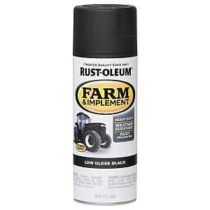 Rust-Oleum 280130 Farm & Implement Spray Paint, 12 oz, Low Gloss Black, (Pack of 1)