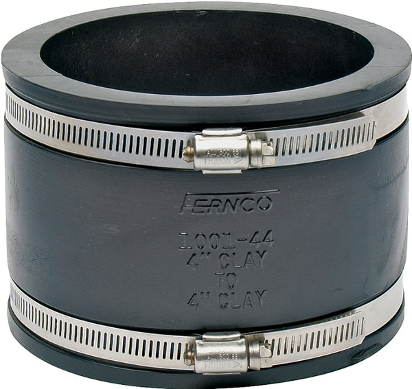Fernco P1001-44 Flexible PVC Pipe Coupling for Clay to Clay Plumbing Connections