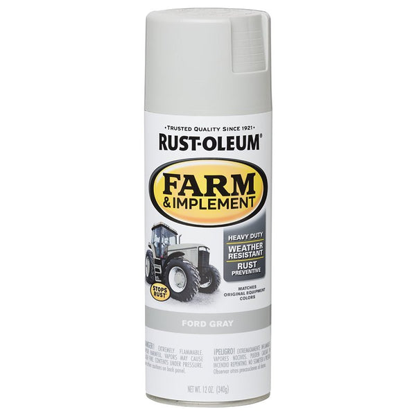 Rust-Oleum 280138 Farm & Implement Spray Paint, 12 oz, Ford Gray