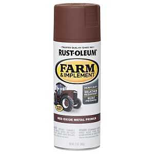Rust-Oleum 280137 Farm & Implement Spray Primer, 12 oz, Flat Red Metal Oxide Primer