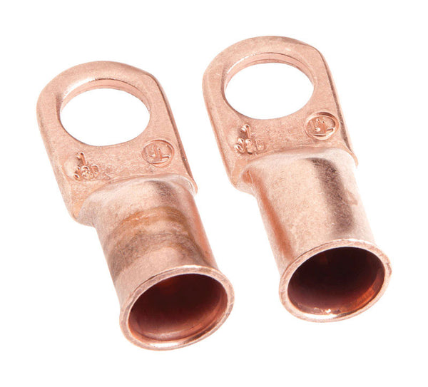 Forney 60095 Copper Cable Lugs, Number 1 Cable with 3/8-Inch Stud Size, 2-Pack