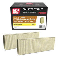 Grip-Rite GRN175M Medium Crown Staples, Gold