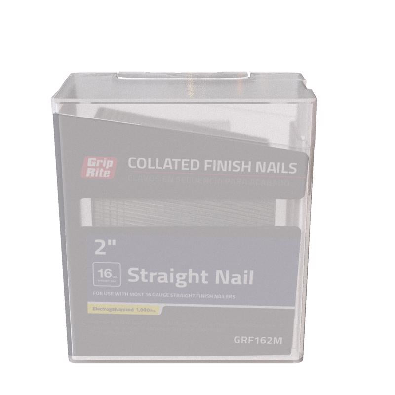 16 Gauge Electrogalvanized Straight Collated Finish Nails, 2''