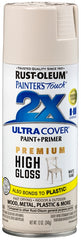 Rust-Oleum 348856 Painter's Touch 2X Ultra Cover Spray Paint, 12 oz, High Gloss White Sand