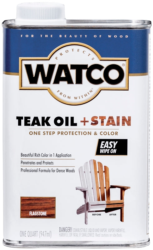 Watco 348758 Teak Oil Plus Stain, Quart, Flagstone, 32 Fl Oz