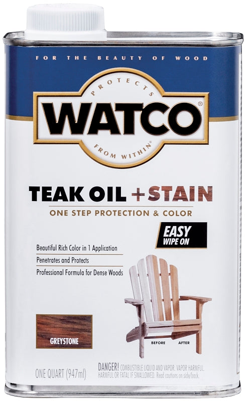 Watco 348759 Teak Oil Plus Stain, Greystone