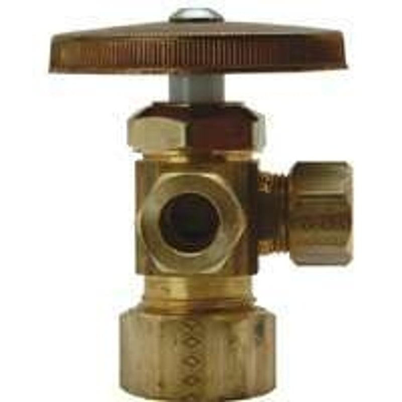 Brasscraft CR1901LRX R1 Dual Outlet Stop 1/2 in. Nom X 3/8 in. Od Comp Rough Brass-100968