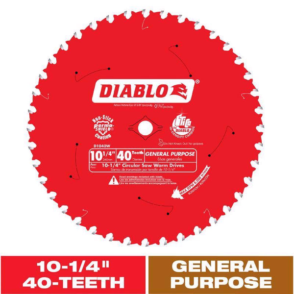 Diablo D1040W 10-1/4" 40T General Purpose Beam Saw Blade