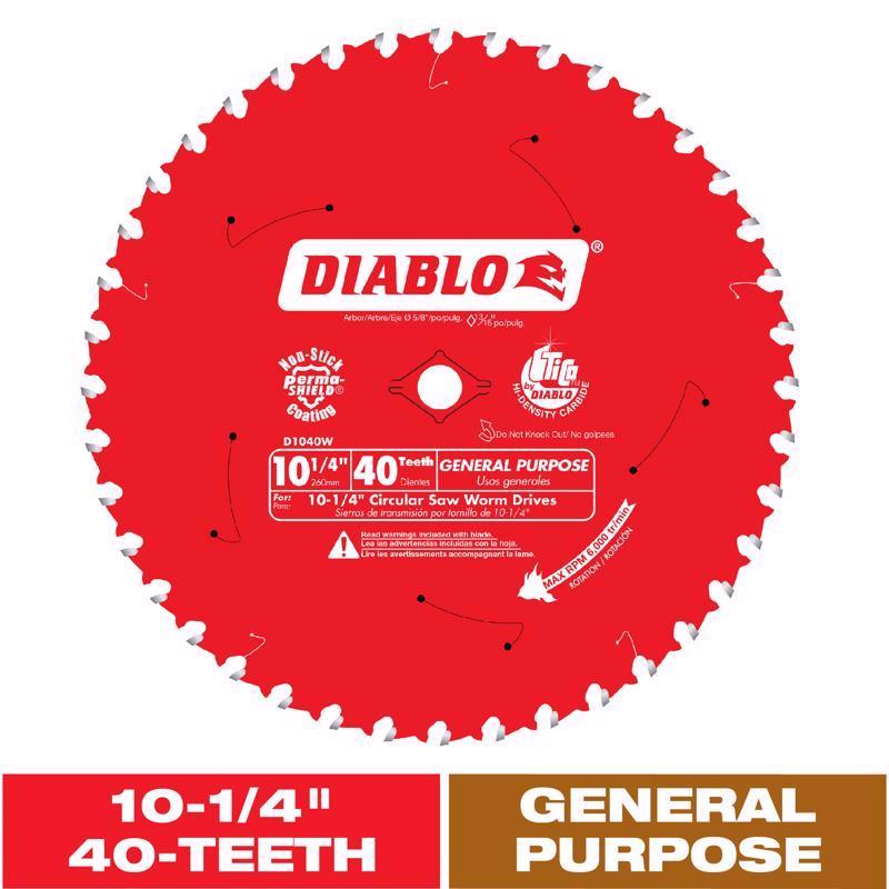 Diablo D1040W 10-1/4" 40T General Purpose Beam Saw Blade