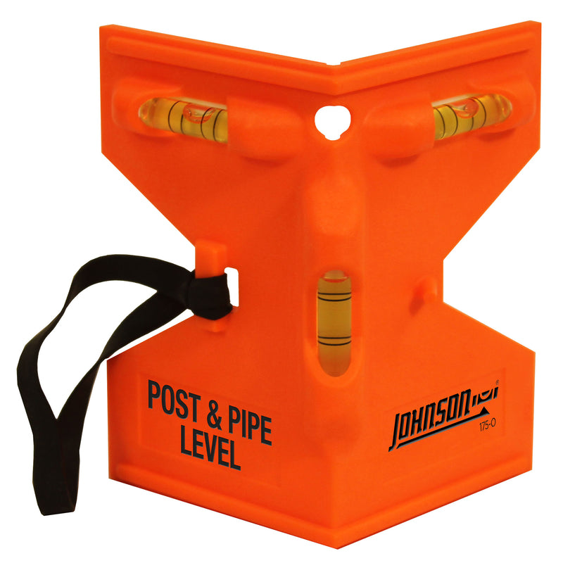 WallEc(TM) Johnson 175-O GloOrange Durable Molded Orange Post Level w/ Acrylic Vials