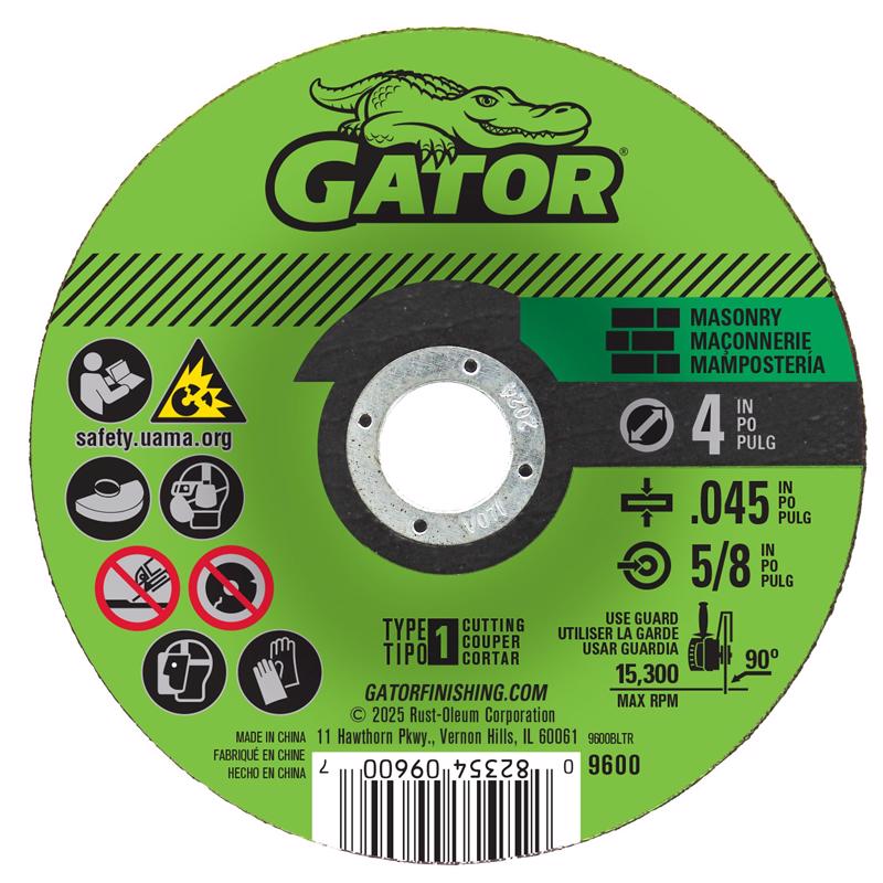 ALI INDUSTRIES INC Gator 4 in. Aluminum Oxide Masonry Cut-Off Blade .045 in. x 5/8 in. 1 pc.
