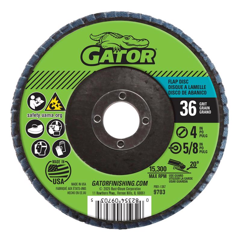Gator Finishing 9703 36 Grit Aluminum Oxide Grinding and Sharpening (1 Pack), 4"
