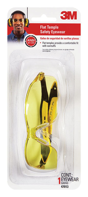 3M Safety 3M 47013-WV6 Flat Temple Safety Eyewear with Scratch Resistant Lens, Frame: Amber 47013H1-DC