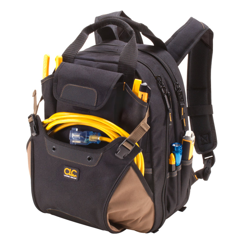 CLC Work Gear 1134 Carpenter's Tool Backpack, 44 Pockets, Padded Back Support, Black