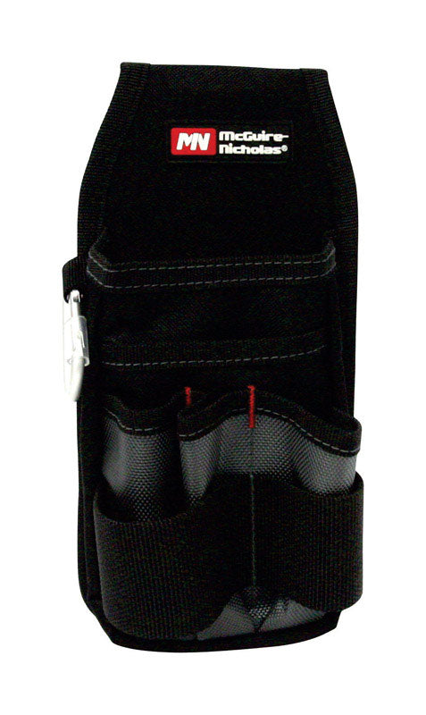 McGuire-Nicholas Quad Series Multi-Pocket Tool Holder | Durable Tool Storage with Webbing Loops and Grommet Carabiner | Attach to Front Pocket, Back Pocket, Belt Loop or Waistband