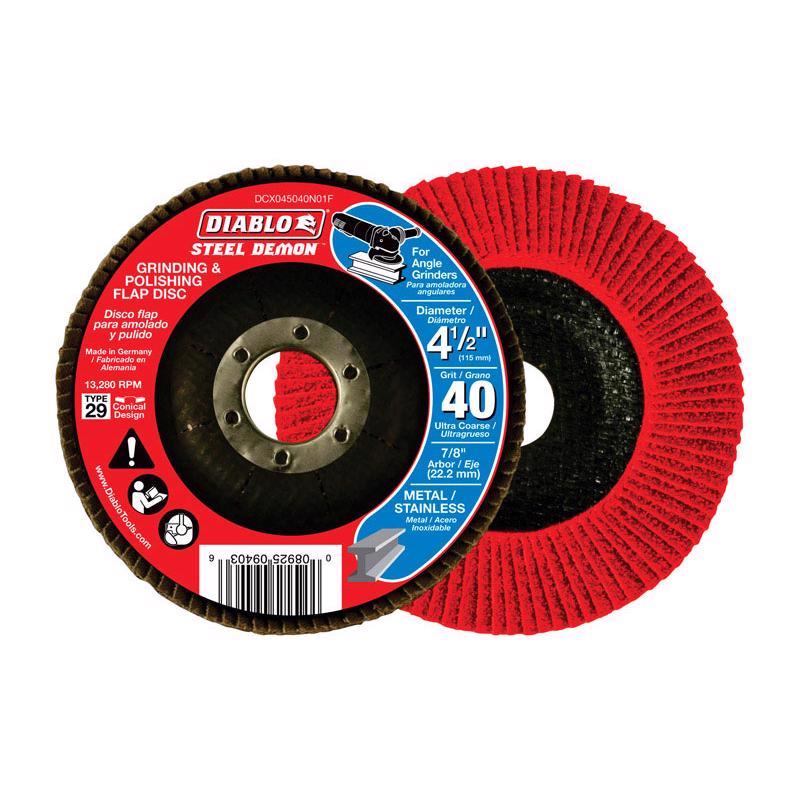 Lit Freud DCX045040N01F Steel Demon Flap Disc 40 Grit, No Hub, 4-1/2"