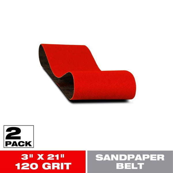 Diablo Sanding Belt for Belt Sanders in Wood, Metal and Plastics - 3" x 21", 120-Grit, Fine, Zirconium Blend, 2-Pack - DCB321120S02G