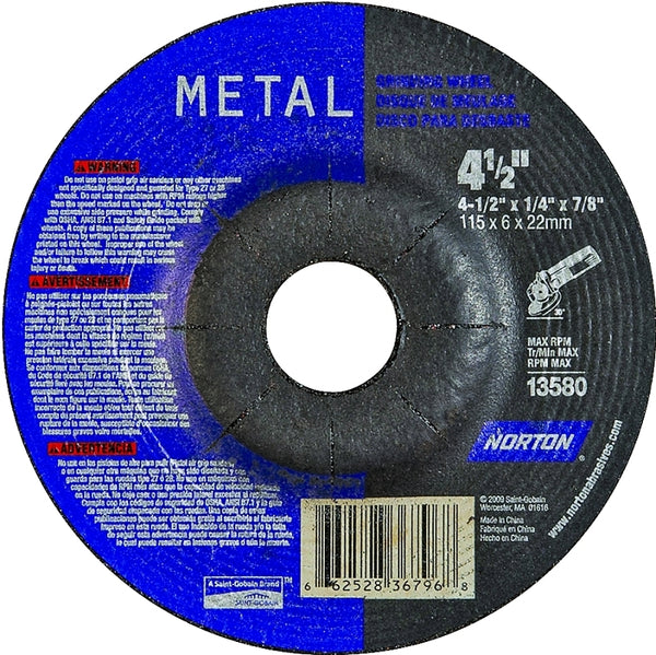 Norton Abrasives - St. Gobain 4-1/2x1/4x7/8 Metal Al Ox Ty27 66252836796