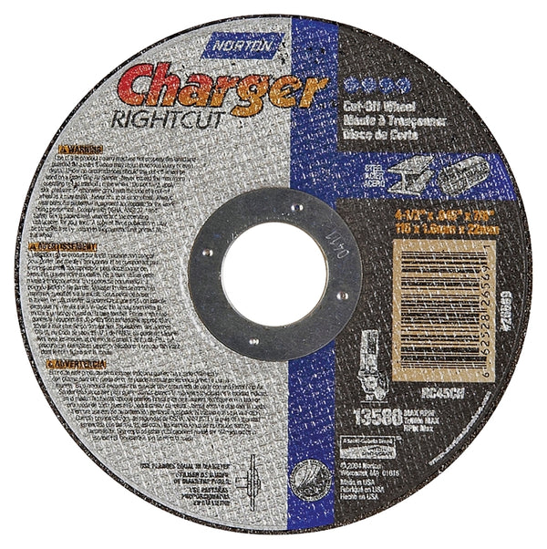 Norton CutOff Wheel, Blue Fire, 4-1/2"x.045"x7/8" 66252843208