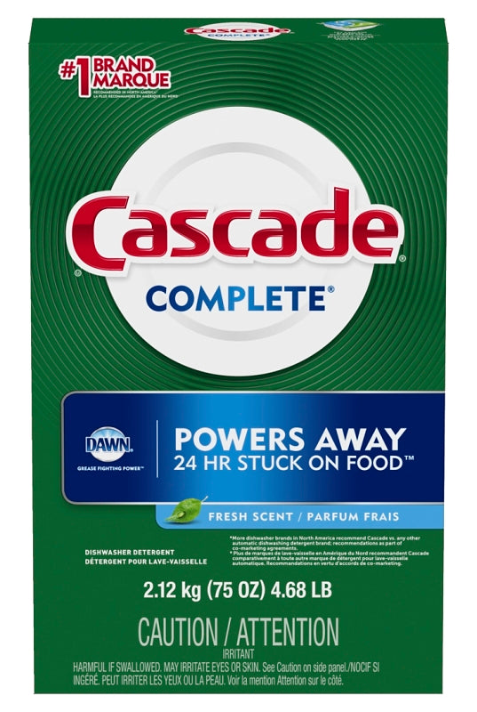 Cascade Complete Powder Dishwasher Detergent, Fresh Scent, 75 Oz 33836