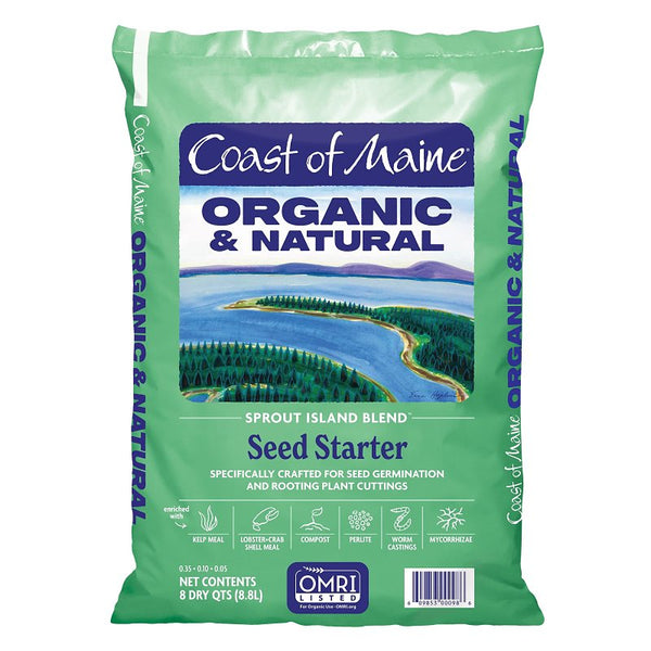 Coast of Maine Sprout Island Blend Organic & Natural Seed Starter for Seed Germination and Rooting Plant Cuttings, 8 Quarts 1CBSI8Q-200