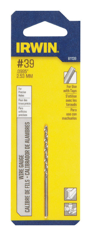 Irwin Wire Gauge Drill Bit Hss, No. 39 Carded