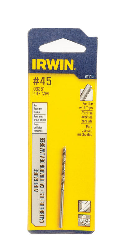 Irwin Wire Gauge Drill Bit Hss, No. 45 Carded