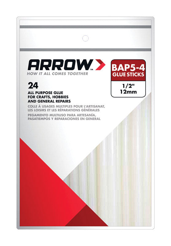 Arrow Fastener 0.5 in. Dia. x 4 in. L All Purpose Glue Sticks Clear 24 pk