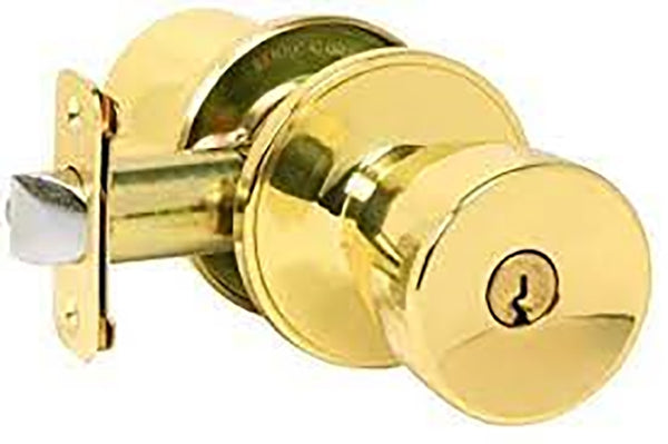 Dexter by Schlage J54VBYR605 Byron Entry Knob, Bright Brass