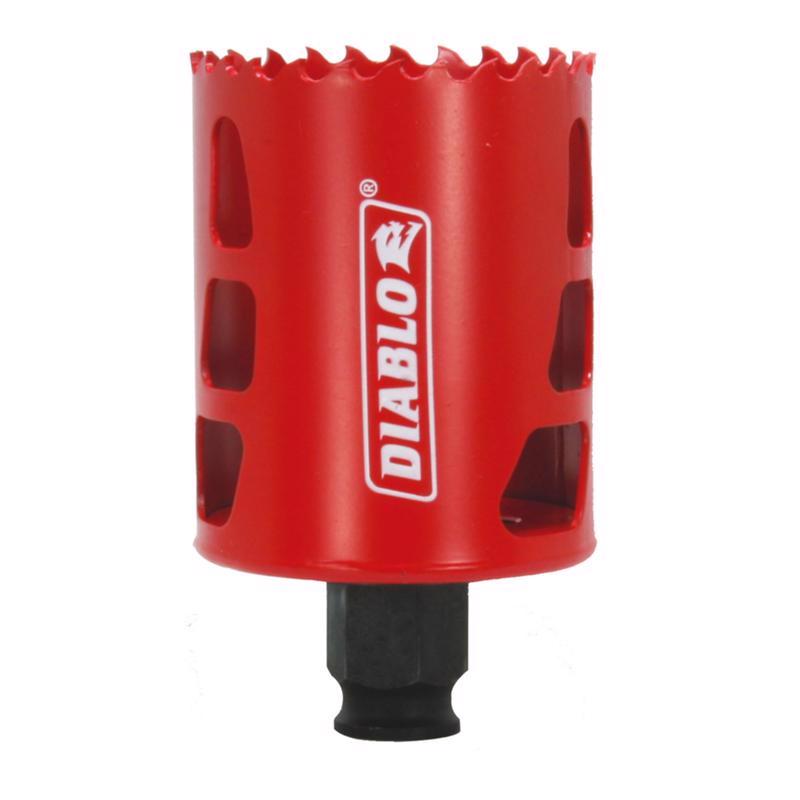 Diablo Bi-Metal Hole Saw with Variable Tooth Design for Faster Cuts - Fits with Snap-Lock Plus Mandrel System - 2-1/8" Diameter, 2-3/8" Length - DHS2125