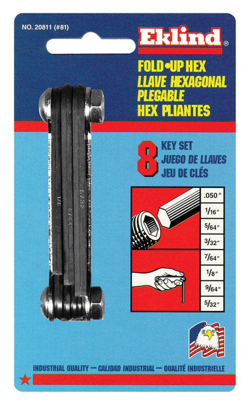 Eklind 20811 Classic Fold Up Hex Key Set 8 Count
