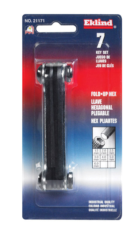 Eklind 21171 Metric Fold-Up Set Hex Keys 1.5MM - 6MM