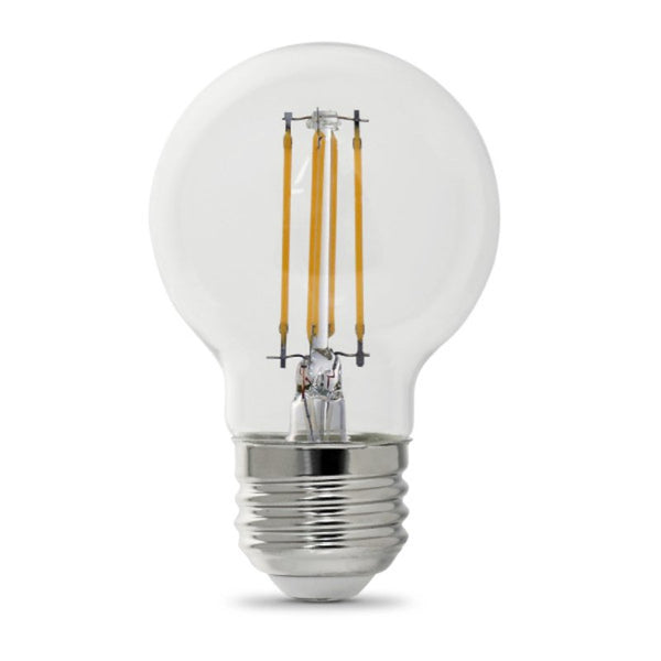 Feit Electric Bpgm60927cafil 5.5 Watt E26 G16-1/2 Clear Soft White Led Dimmable Light Bulbs 2 Count