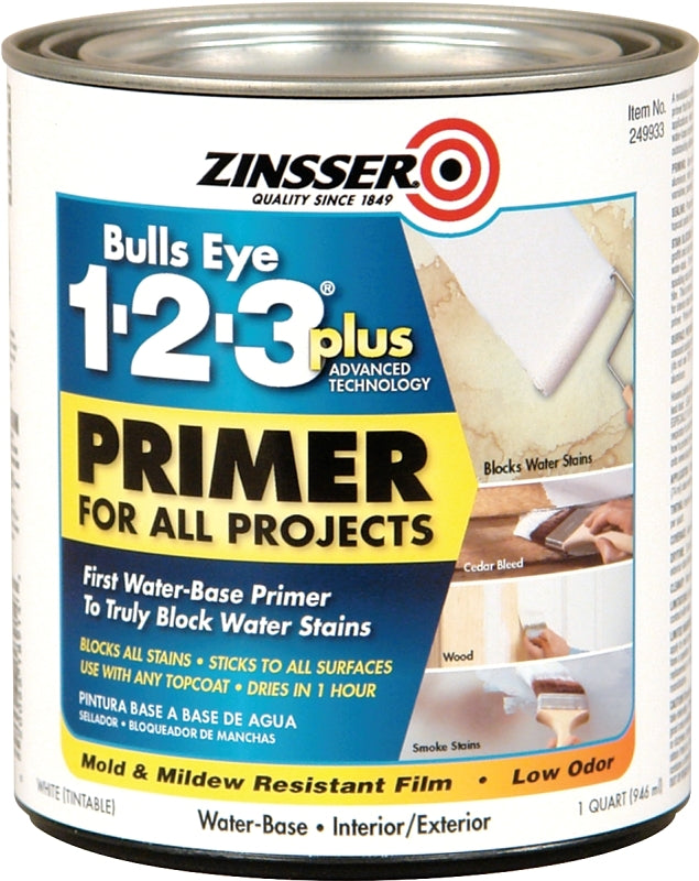 Zinsser Rust-OLEUM 249933 1-2-3 Plus, 1 Quarts (Pack of 1), White, 11 Fl Oz