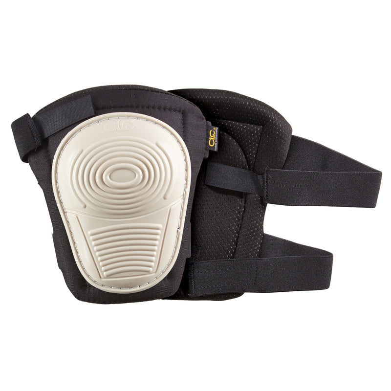 CLC Custom Leathercraft V234 Stitched, Flex Rubber, Non-Skid Kneepads with Hook and Loop Fastener,Black/White