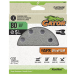 Gator Ali Industries 134929 5 in. Sanding Disc - 80 Grit - Aluminum Oxide - Pack of 15 9021GA