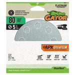 Gator Ali Industries 134937 5 in. Sanding Disc - 80 Grit - Pack of 5 9203